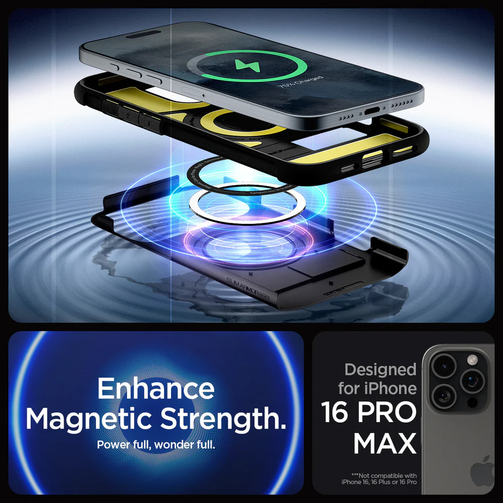 Spigen Apple iPhone 16 Pro Max Slim Armor (MagFit) Case - Black - Image 2