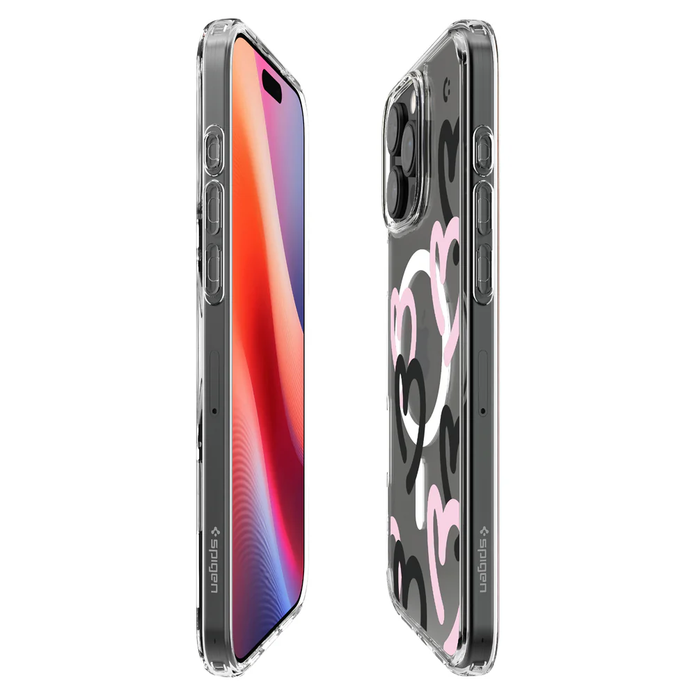 Spigen Apple iPhone 16 Pro Max Ultra Hybrid Hearts (MagFit) Case - Hearts Black Pink - Image 4