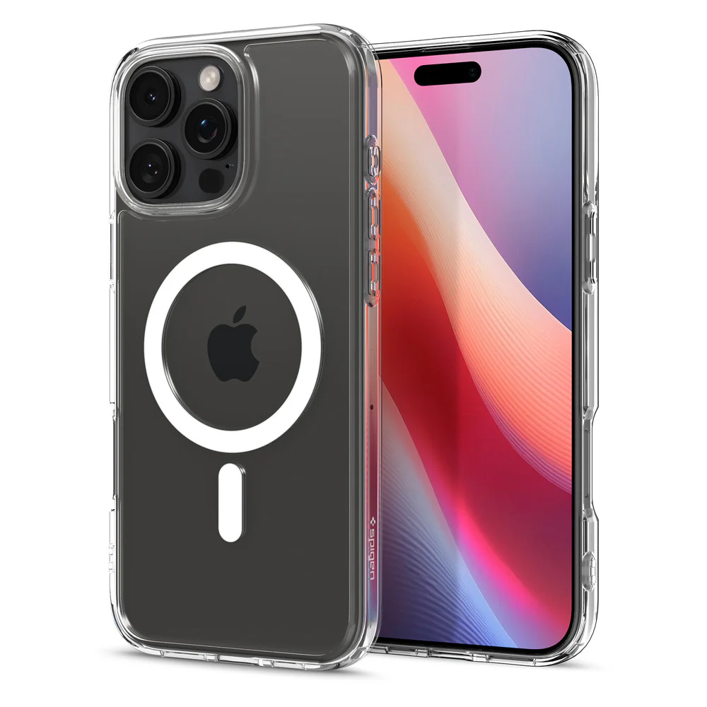 Spigen Apple iPhone 16 Pro Max Ultra Hybrid (MagFit) Case - Clear Case / White Ring - Image 3