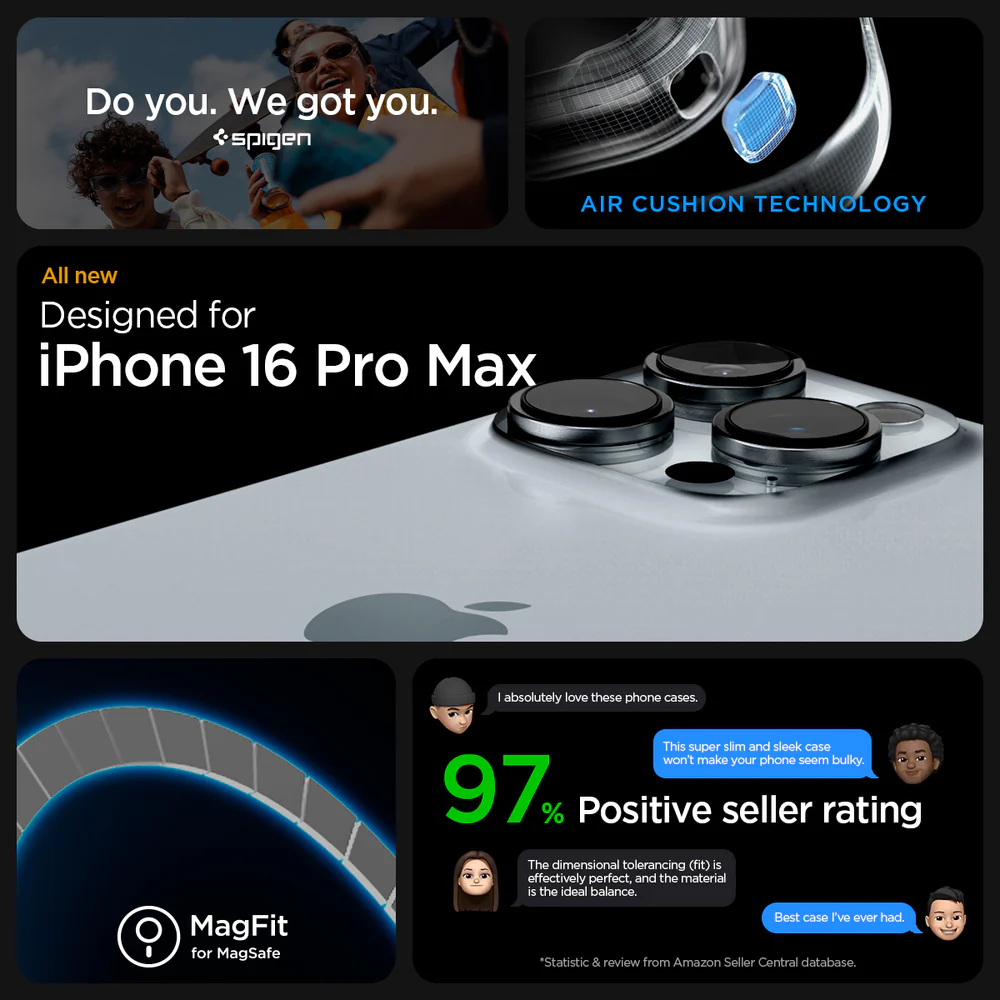 Spigen Apple iPhone 16 Pro Max Ultra Hybrid (MagFit) Case - Frost Black Case/Graphite Ring - Image 2