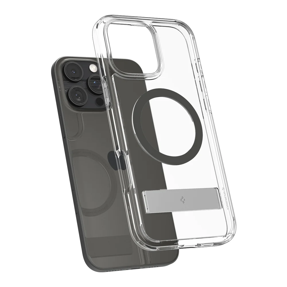 Spigen Apple iPhone 16 Pro Max Ultra Hybrid S (MagFit) Case - Clear Case / Graphite Ring - Image 3