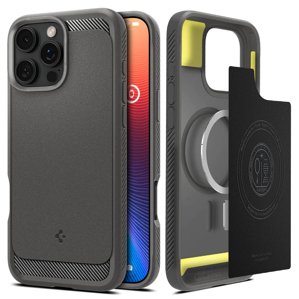 Spigen Apple iPhone 16 Pro Rugged Armor (MagFit) Case - Grey