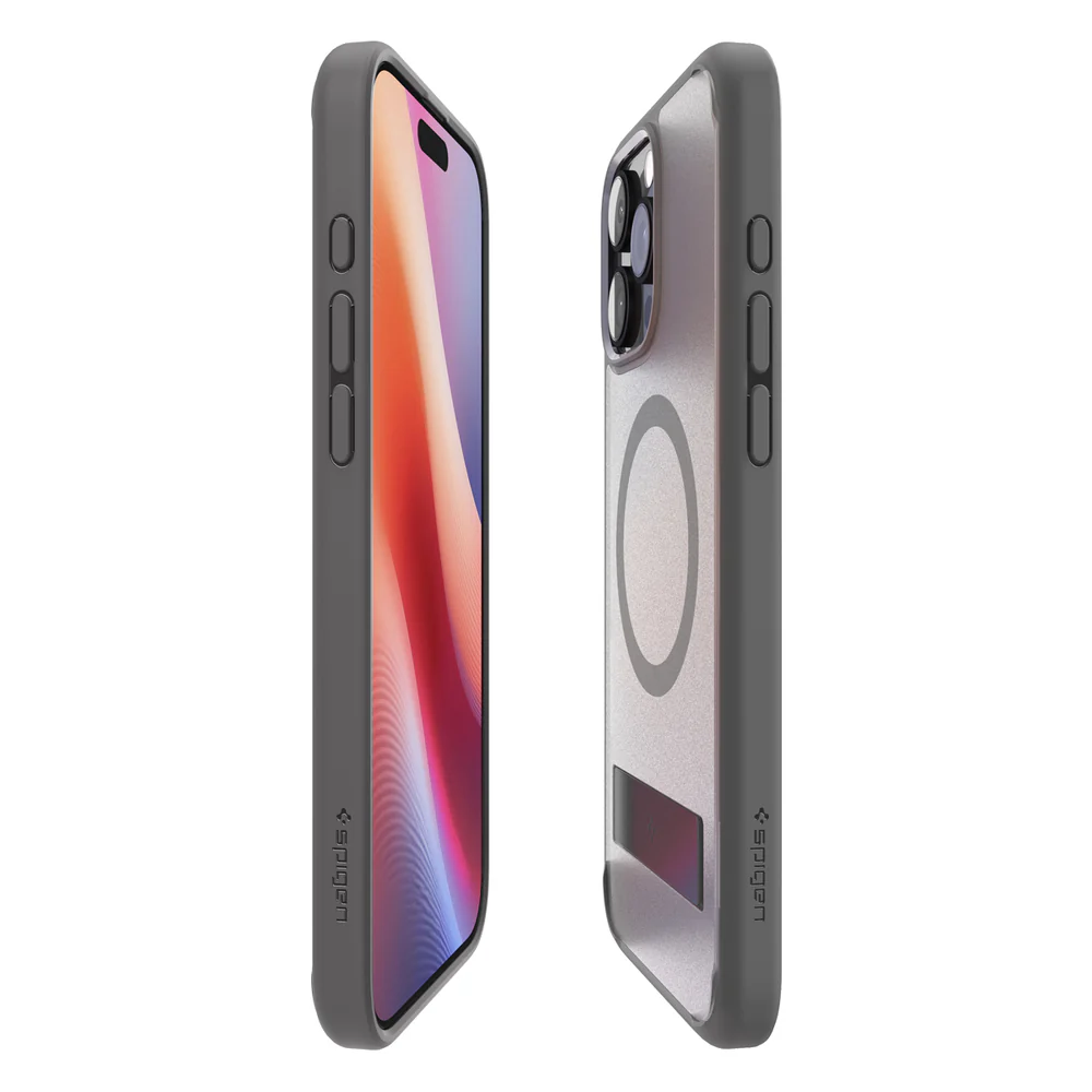 Spigen Apple iPhone 16 Pro Ultra Hybrid S (MagFit) Case (Frost Clear Case / Grey Ring) - Image 5
