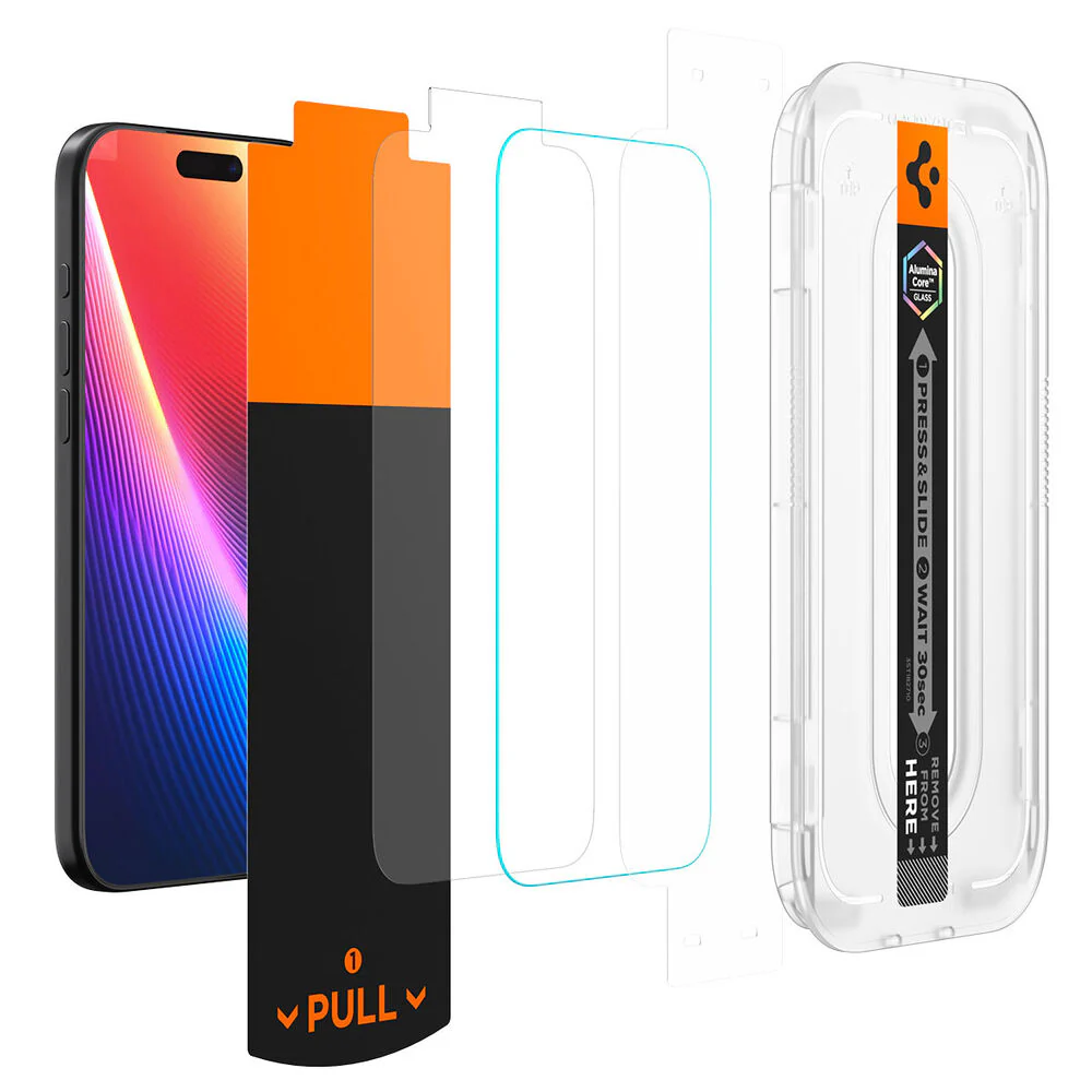Spigen Apple iPhone 17 Pro GLAS.tR EZ Fit Pro 2PCS Glass Screen Protector - Clear - Image 3