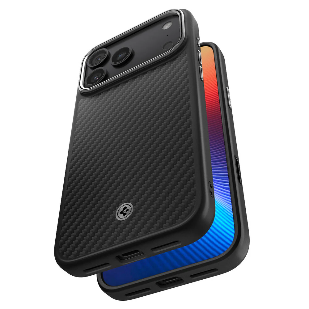 Spigen Apple iPhone 17 Pro Max Enzo Aramid T Camera Control Button Cover (MagFit) Case - Black Silver - Image 3