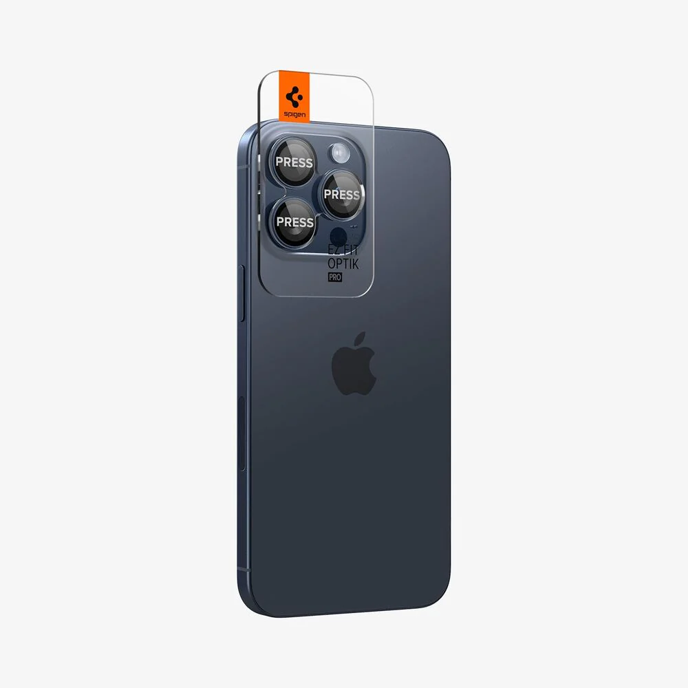 Spigen Apple iPhone 17 Pro Max EZ Fit GLAS.tR Optik Pro 2PCS Camera Lens Protector - Blue Titanium - Image 3