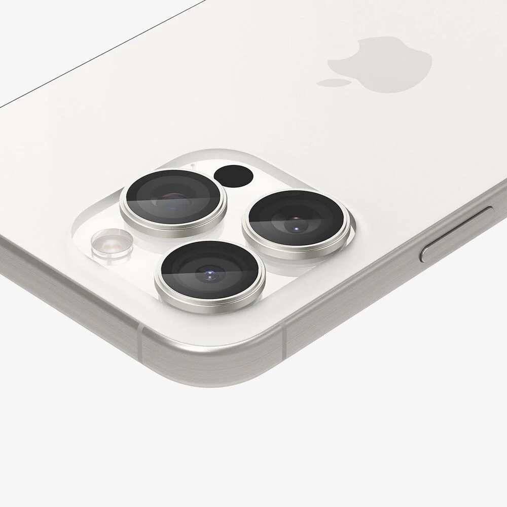 Spigen Apple iPhone 17 Pro Max EZ Fit GLAS.tR Optik Pro 2PCS Camera Lens Protector - White Titanium - Image 5