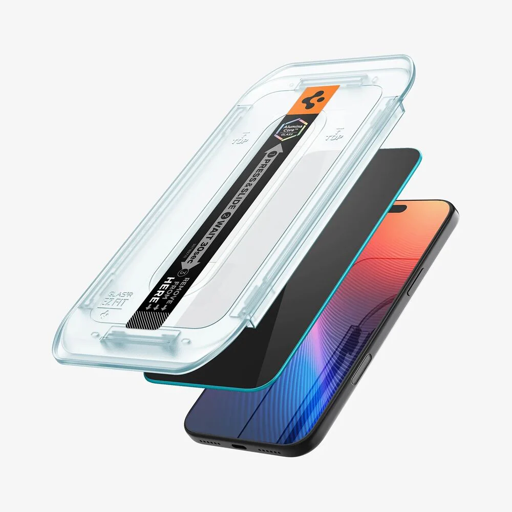 Spigen Apple iPhone 17 Pro Max EZ Fit GLAS.tR Privacy 2PCS Glass Screen Protector - Black - Image 5