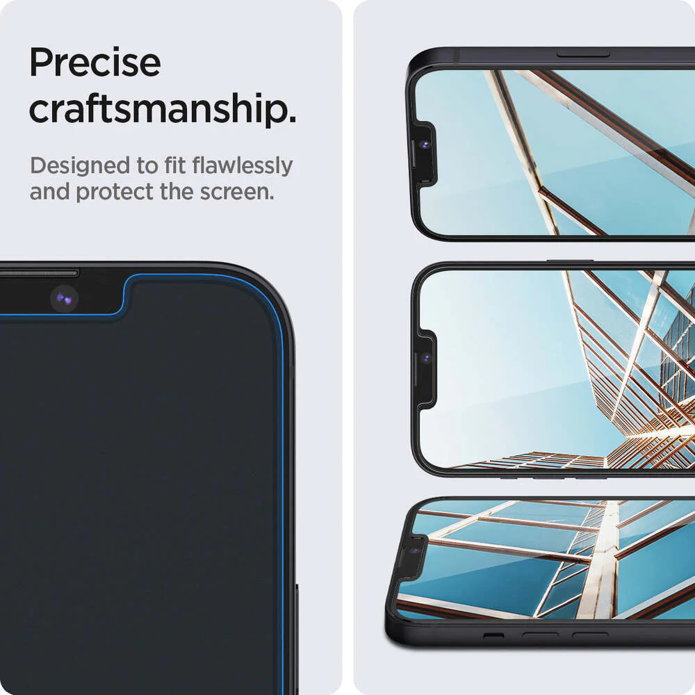 Spigen Apple iPhone 17e/16e/14/13/13 Pro EZ Fit GLAS.tR Slim 2PCS Glass Screen Protector - Clear - Image 5