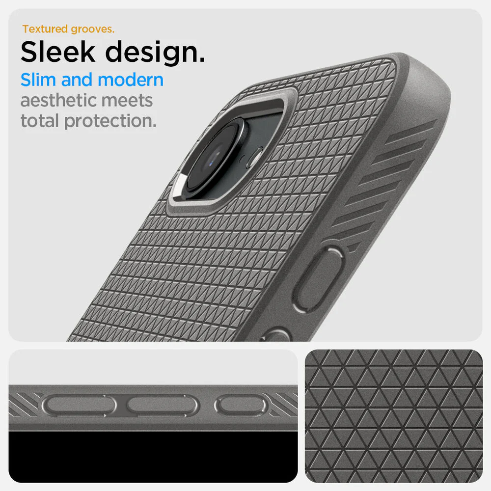 Spigen Apple  iPhone 17e / 16e Liquid Air Case - Marble Grey - Image 4