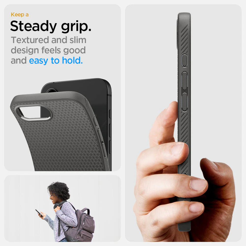 Spigen Apple  iPhone 17e / 16e Liquid Air Case - Marble Grey - Image 5