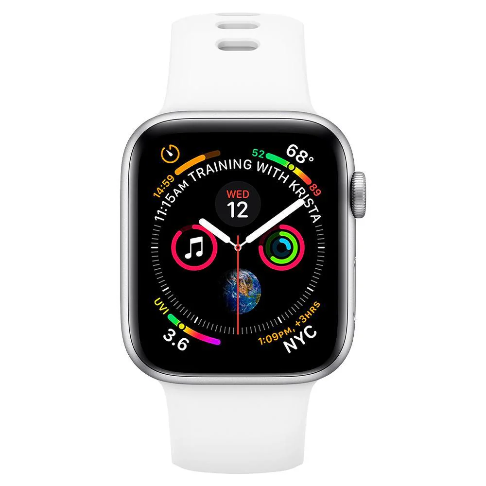 Spigen Apple Watch 41mm 40mm 38mm Silicone Fit Wristband (White) - Image 2