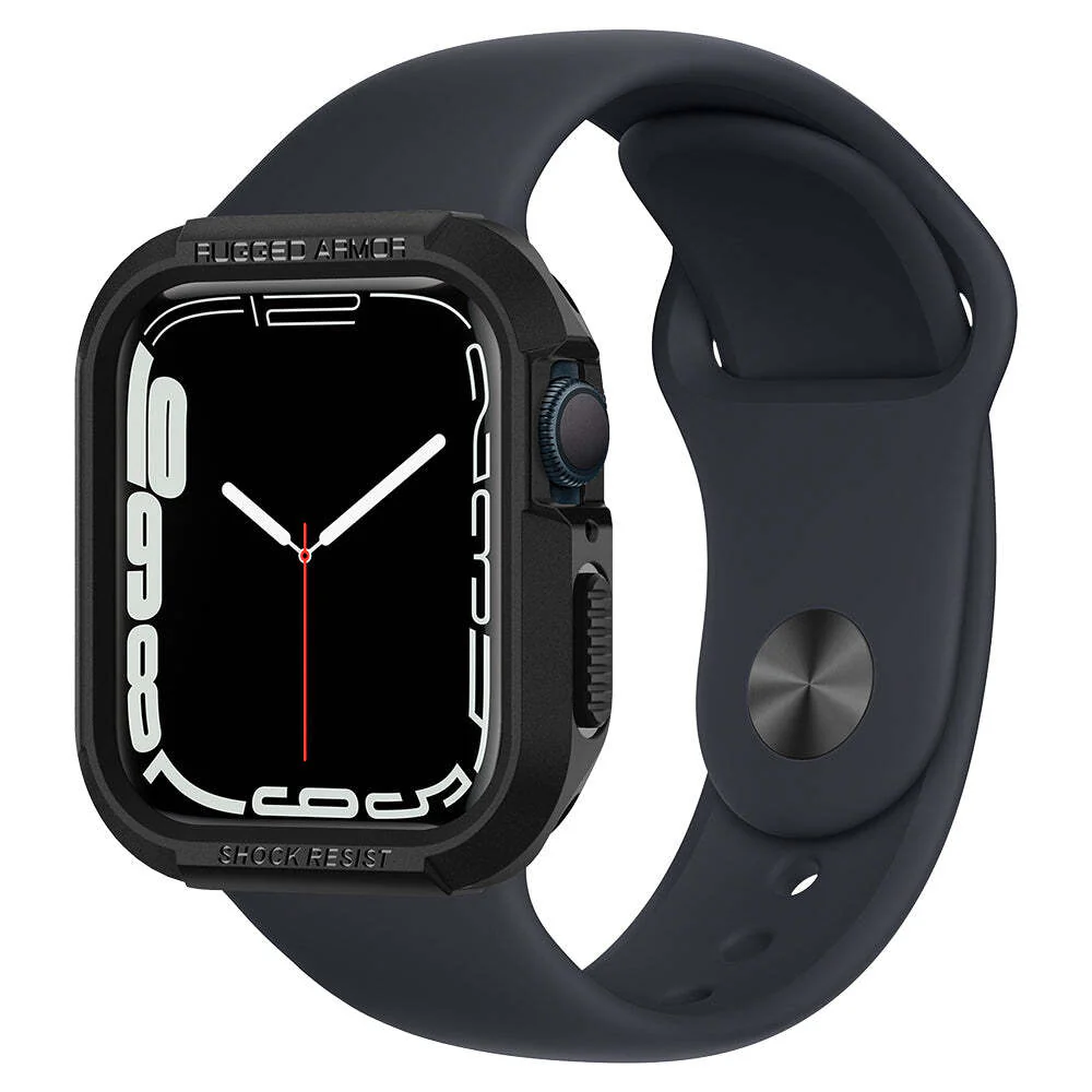 Spigen Apple Watch 41mm 40mm Rugged Armor Case (Black) - Image 2