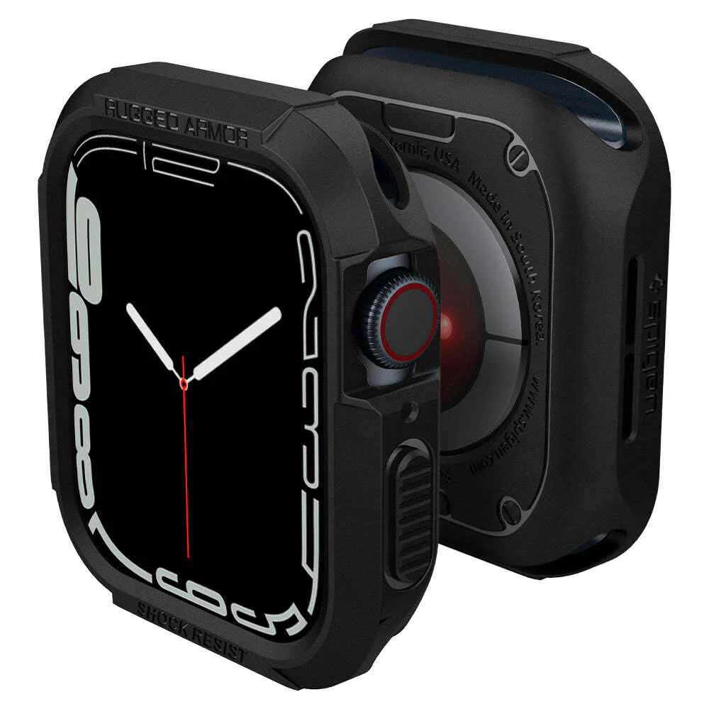 Spigen Apple Watch 41mm 40mm Rugged Armor Case (Black) - Image 4