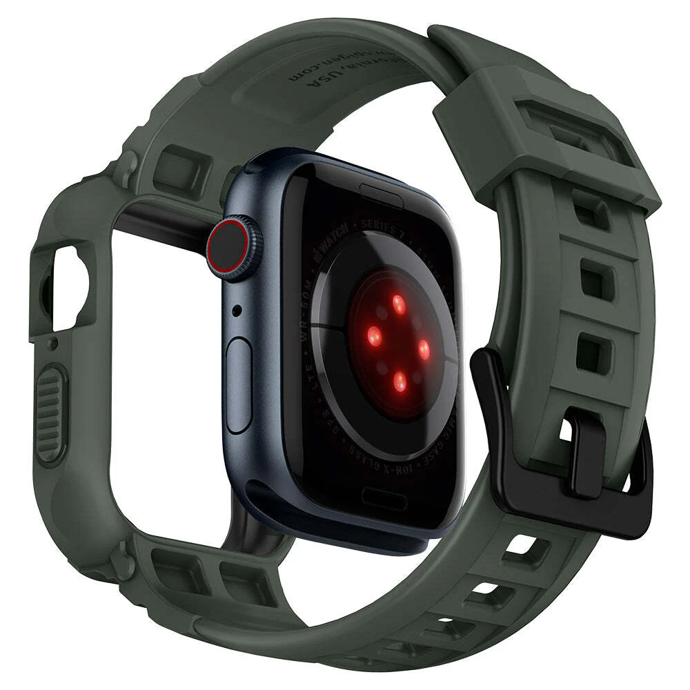 Spigen Apple Watch 41mm 40mm Rugged Armor Pro Case (Military Green) - Image 5