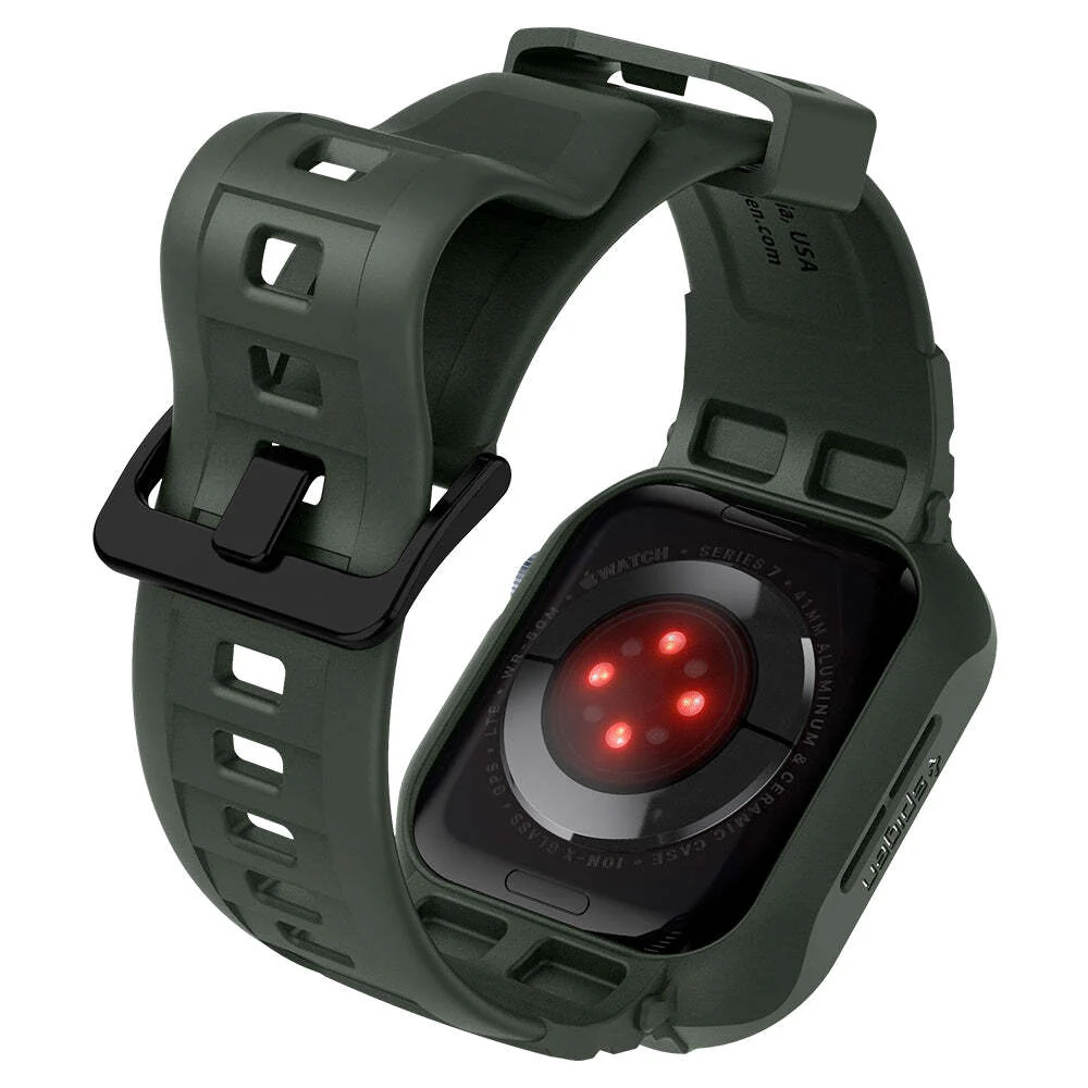 Spigen Apple Watch 41mm 40mm Rugged Armor Pro Case (Military Green) - Image 6