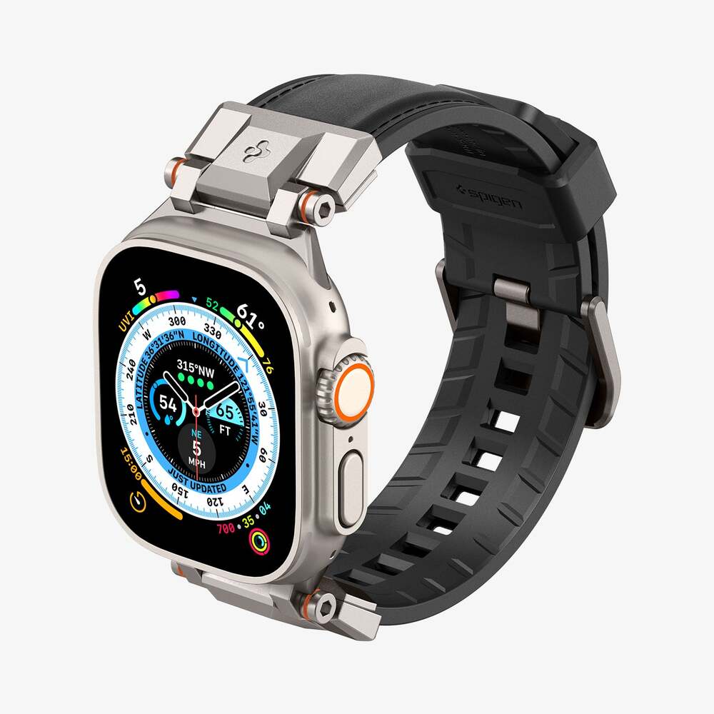 Spigen Apple Watch 42-49mm DuraPro Armor PU Wristband (Black) - Image 4