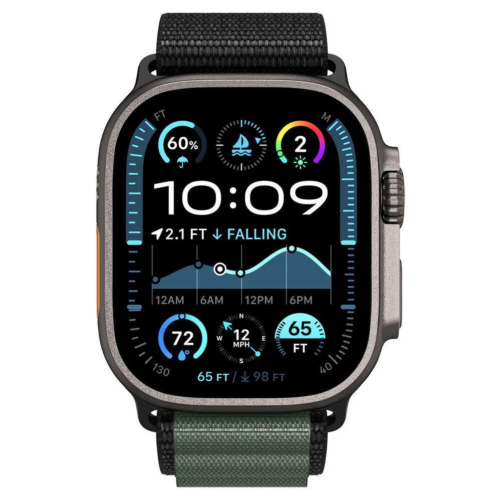 Spigen Apple Watch 42-49mm WBF1 Wristband (Black Green) - Image 2