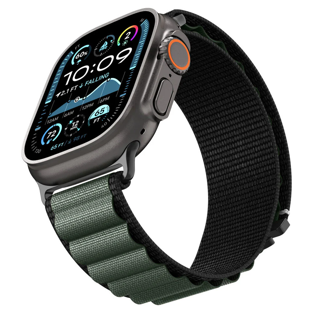 Spigen Apple Watch 42-49mm WBF1 Wristband (Black Green) - Image 3