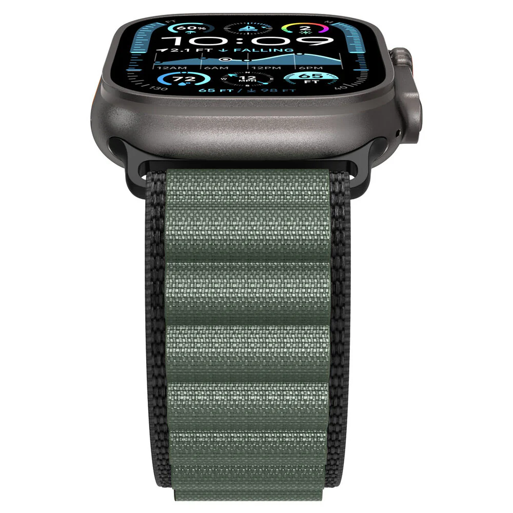 Spigen Apple Watch 42-49mm WBF1 Wristband (Black Green) - Image 4
