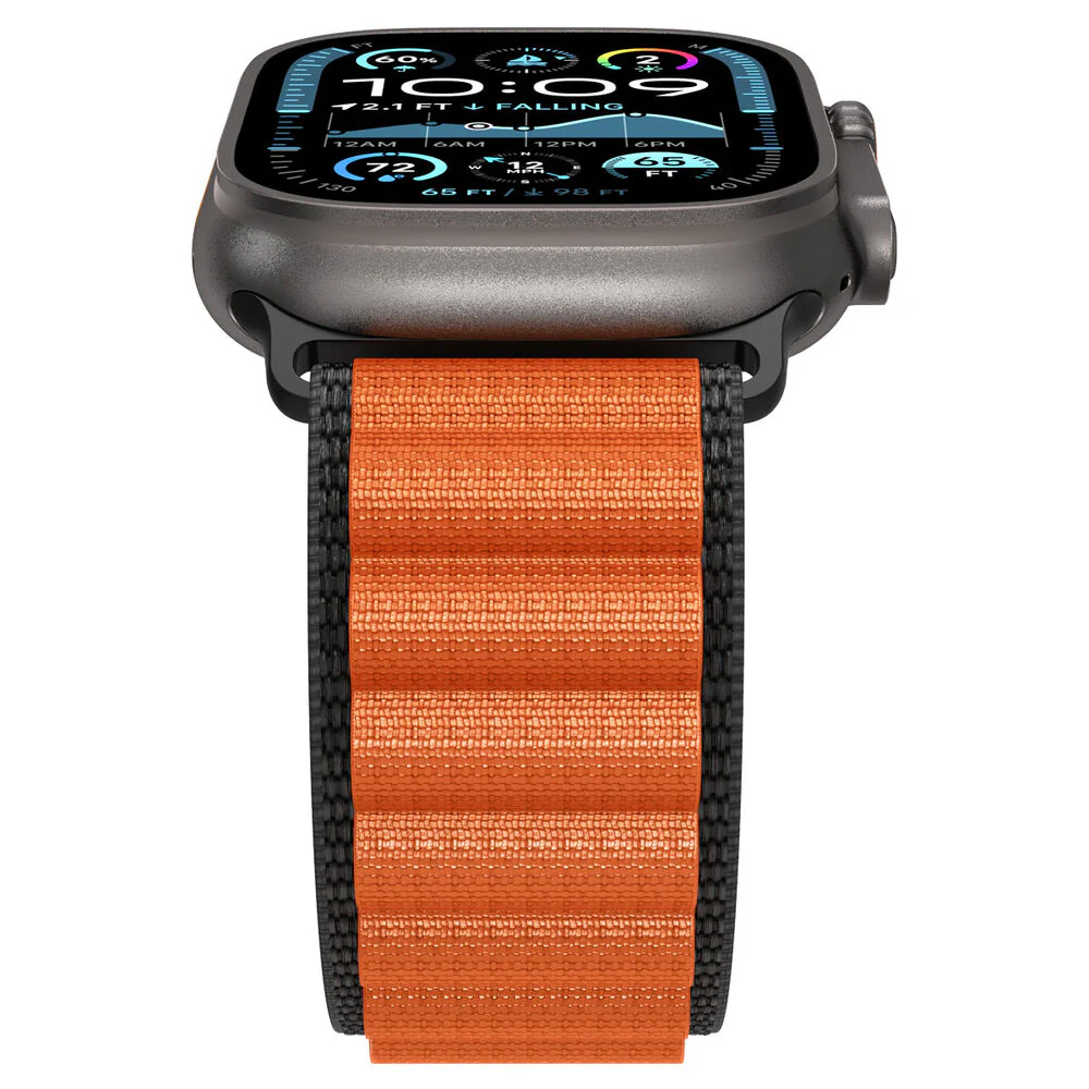 Spigen Apple Watch 42-49mm WBF1 Wristband (Black Orange) - Image 4