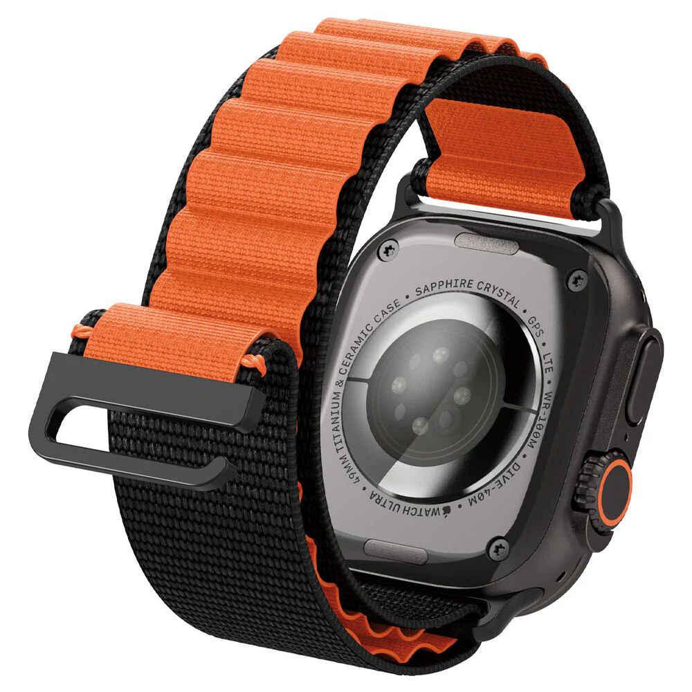 Spigen Apple Watch 42-49mm WBF1 Wristband (Black Orange) - Image 5