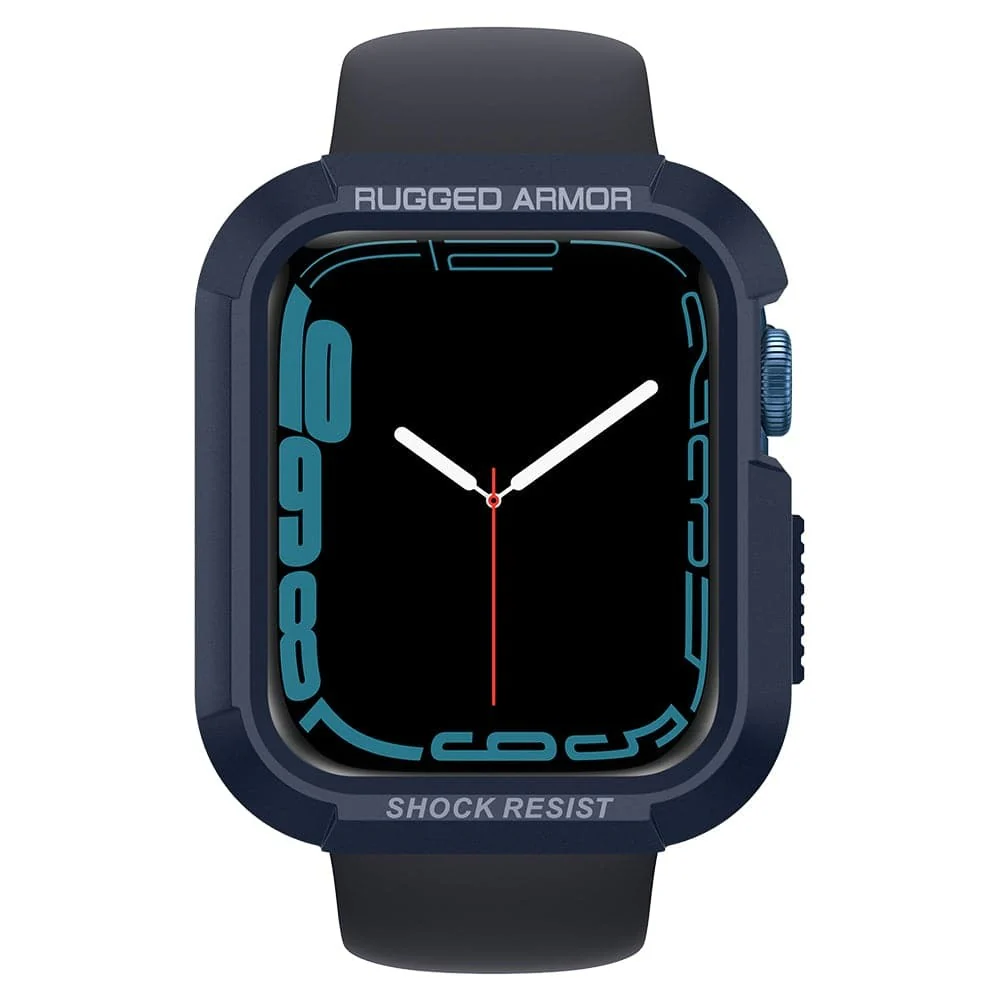 Spigen Apple Watch 45mm 44mm Rugged Armor Case (Blue) - Image 3