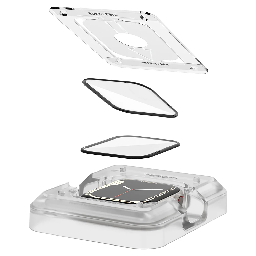 Spigen Apple Watch 45mm ProFlex EZ Fit Screen Protector (Black) - Image 6