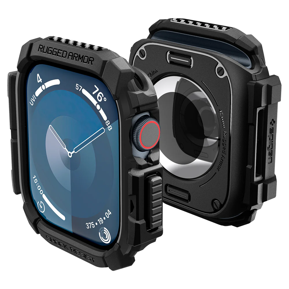 Spigen Apple Watch 46mm Rugged Armor Case (Black) - Image 2