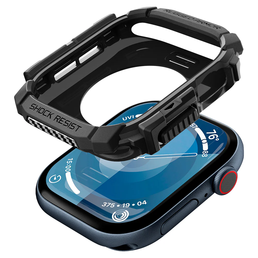 Spigen Apple Watch 46mm Rugged Armor Case (Black) - Image 3