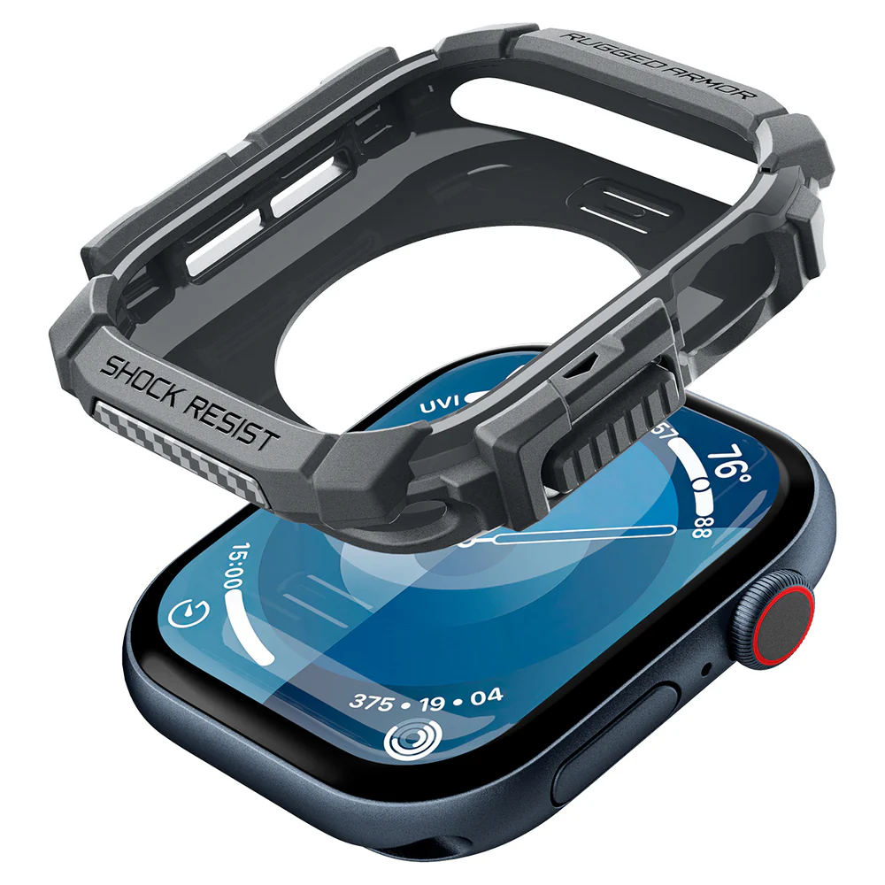 Spigen Apple Watch 46mm Rugged Armor Case (Dark Grey) - Image 3