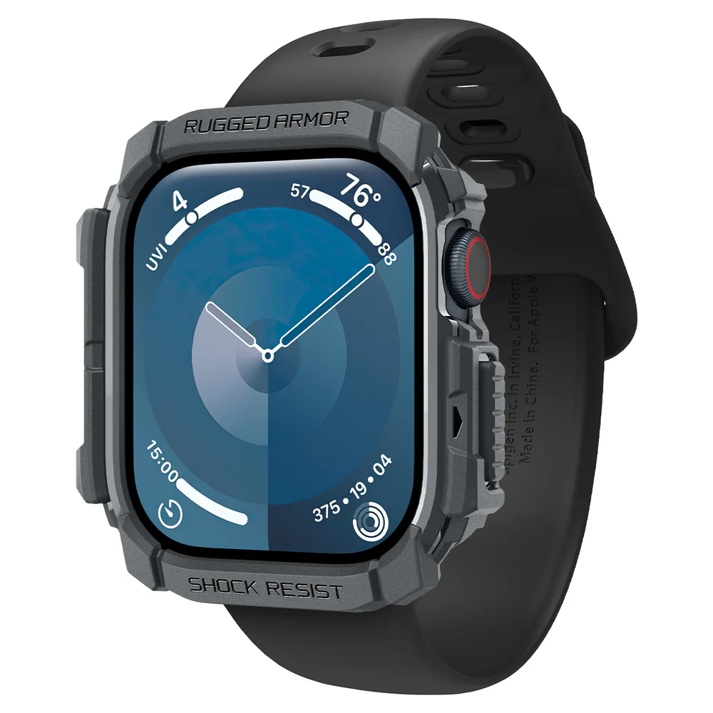 Spigen Apple Watch 46mm Rugged Armor Case (Dark Grey) - Image 4