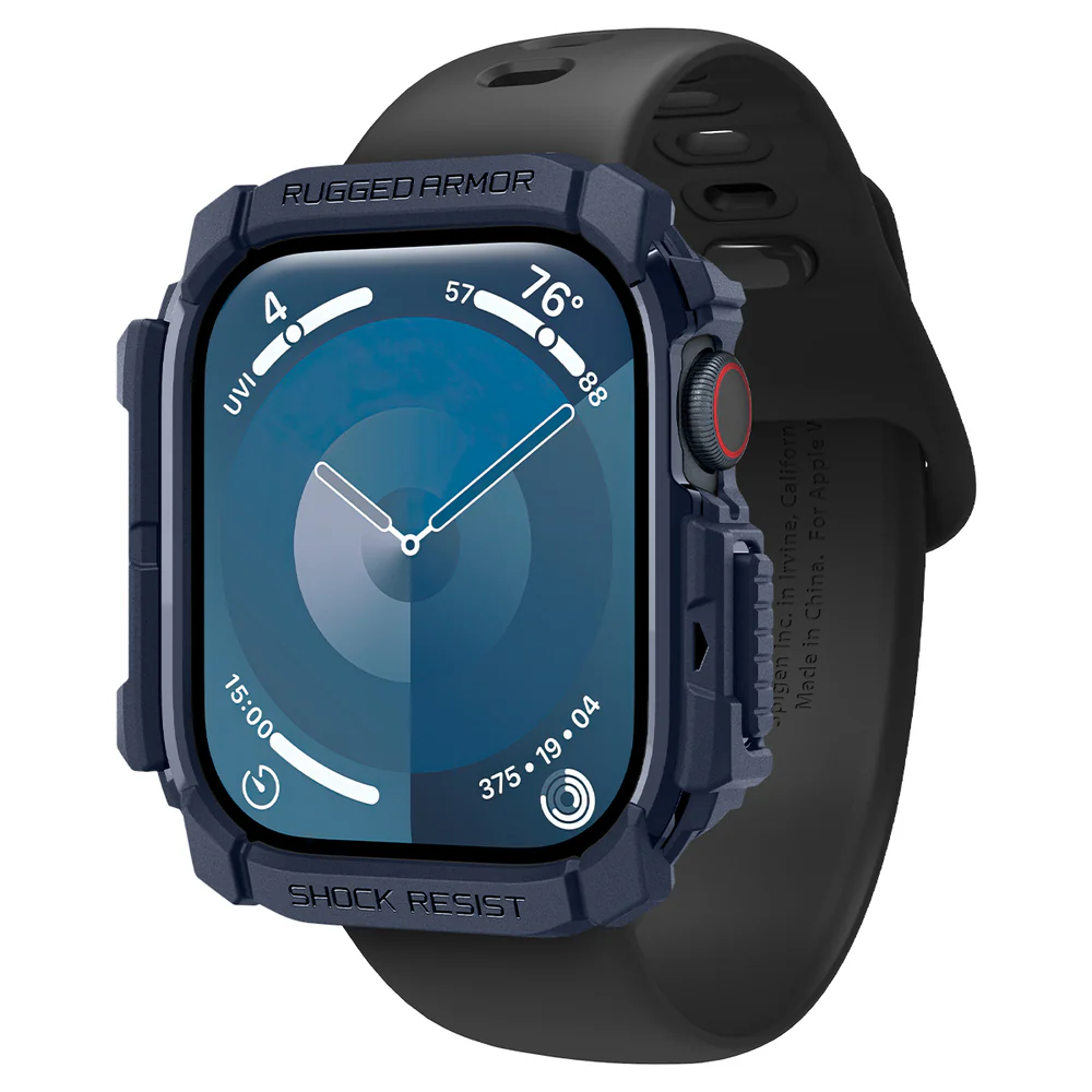 Spigen Apple Watch 46mm Rugged Armor Case (Navy Blue) - Image 3