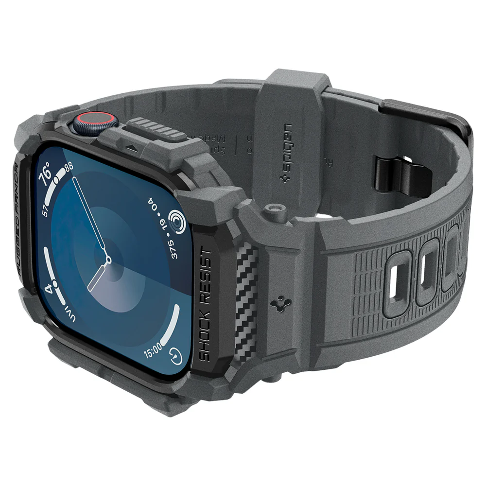 Spigen Apple Watch 46mm Rugged Armor Pro Case (Dark Grey) - Image 5