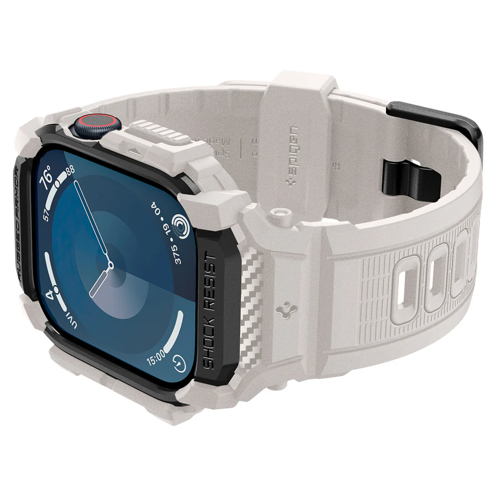 Spigen Apple Watch 46mm Rugged Armor Pro Case (Dune Beige) - Image 5