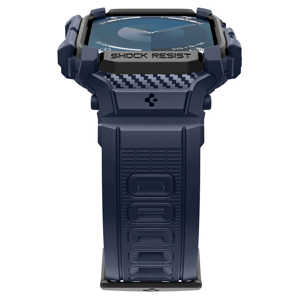 Spigen Apple Watch 46mm Rugged Armor Pro Case (Navy Blue) - Image 5