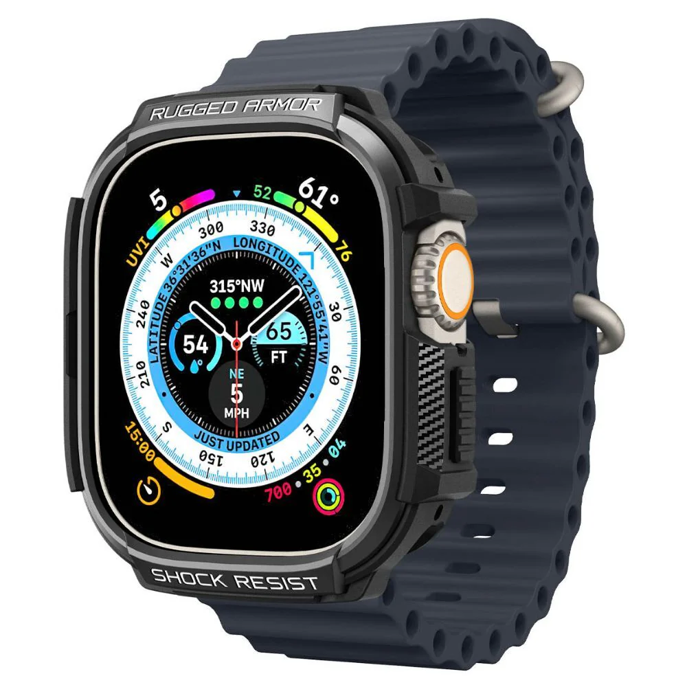 Spigen Apple Watch 49mm Rugged Armor Case (Black) - Image 3