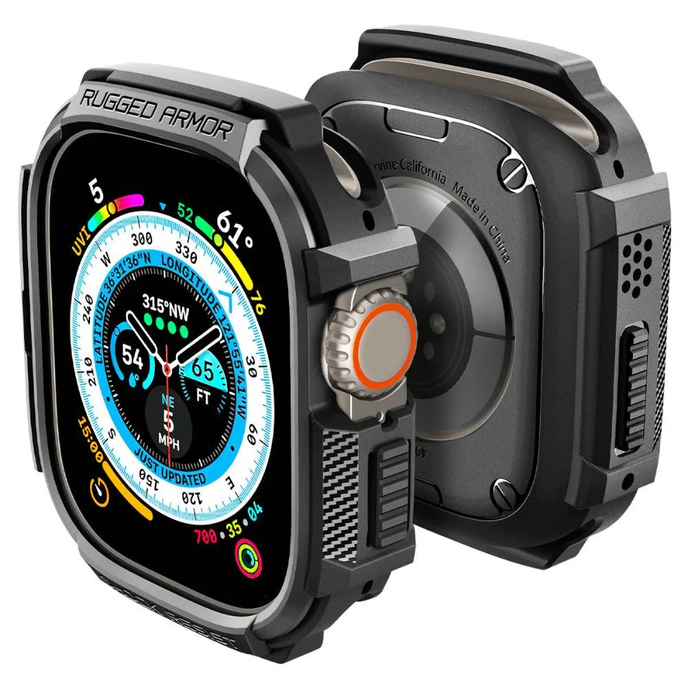 Spigen Apple Watch 49mm Rugged Armor Case (Black) - Image 5