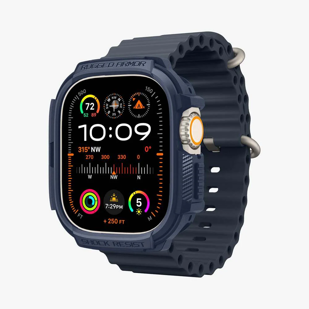 Spigen Apple Watch 49mm Rugged Armor Case (Navy Blue) - Image 4