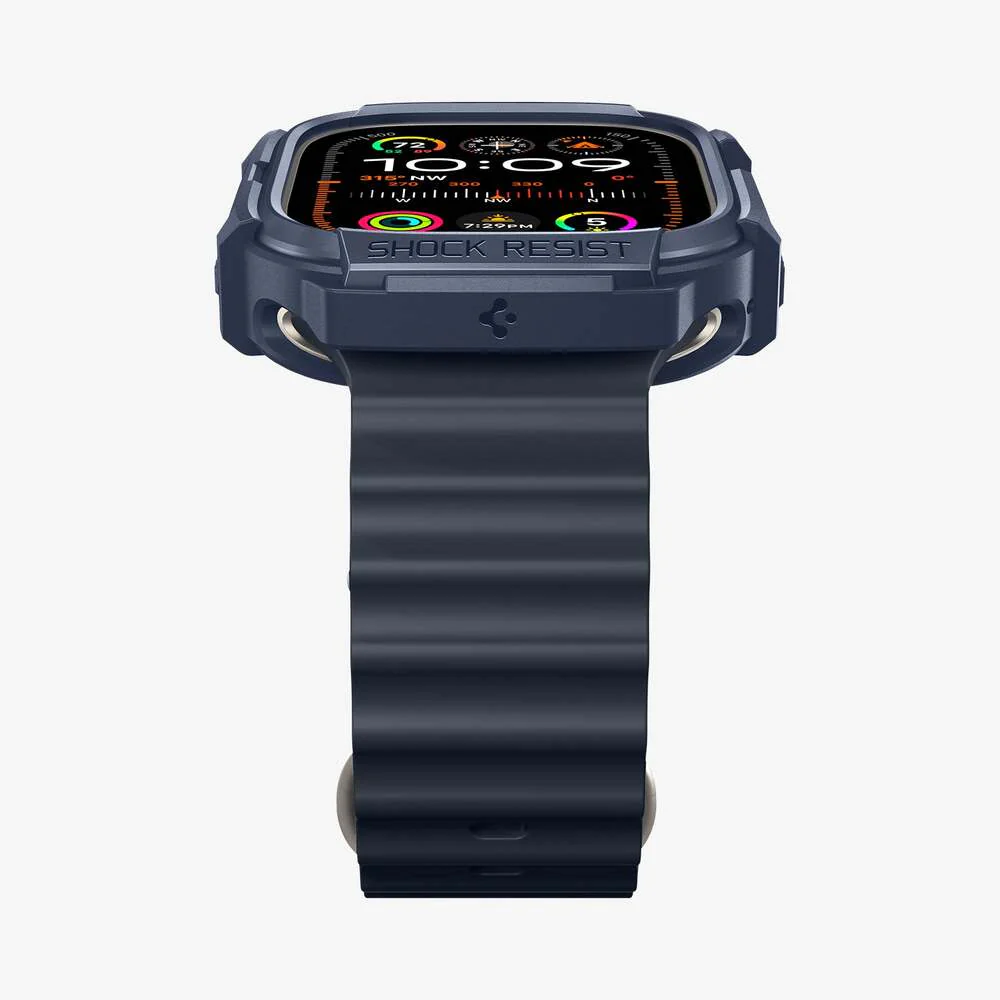 Spigen Apple Watch 49mm Rugged Armor Case (Navy Blue) - Image 6