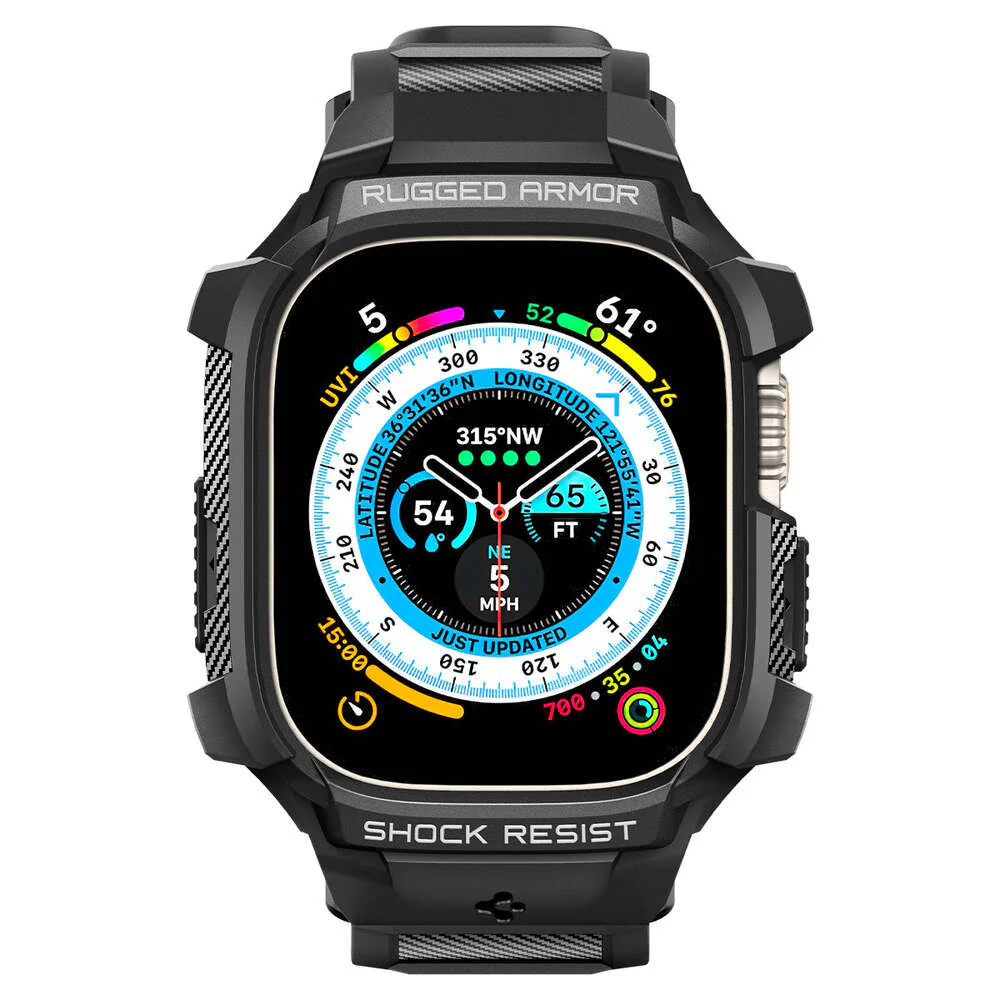 Spigen Apple Watch 49mm Rugged Armor Pro Case (Black) - Image 2