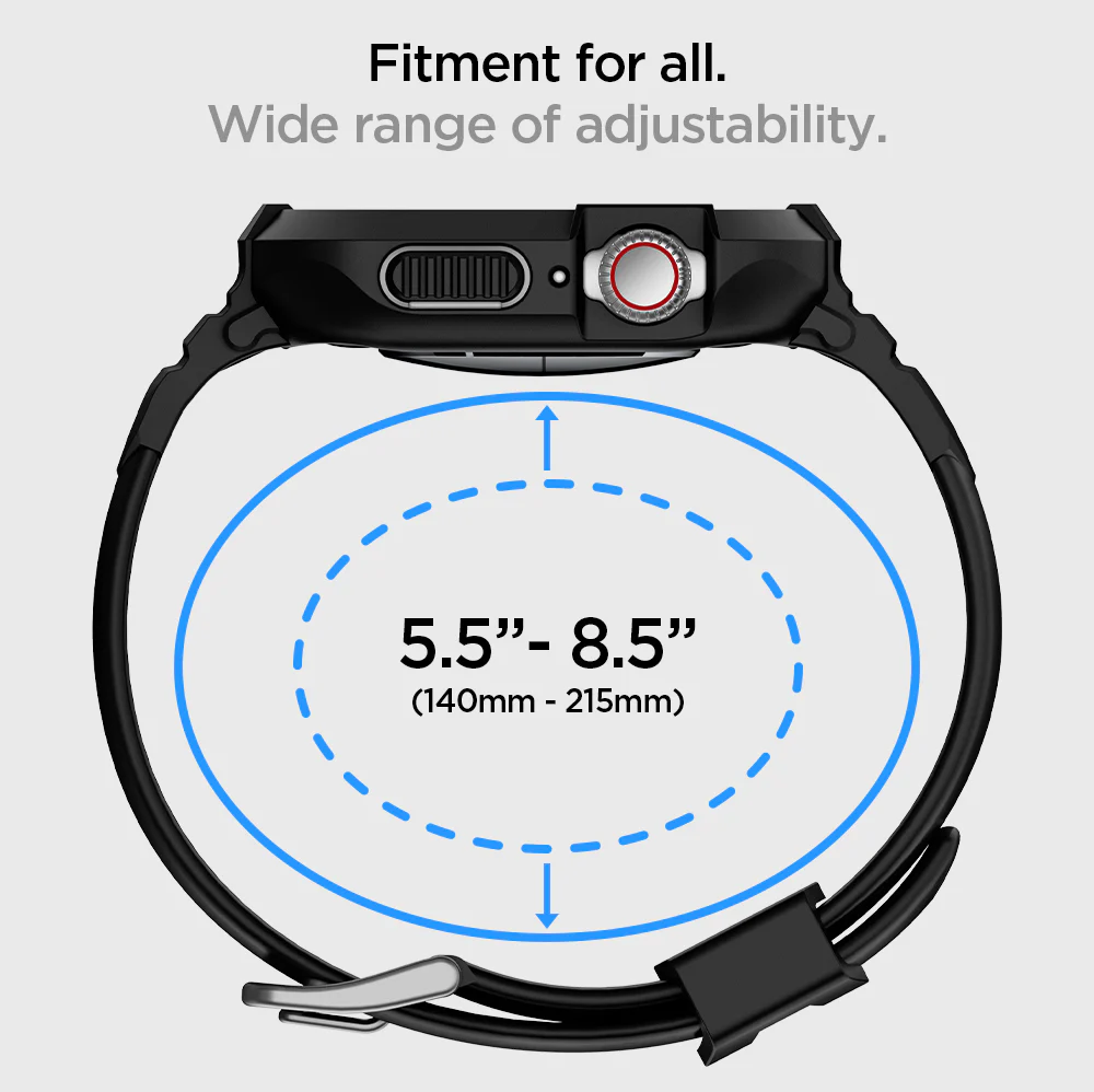Spigen Apple Watch 49mm Rugged Armor Pro Case (Black) - Image 4