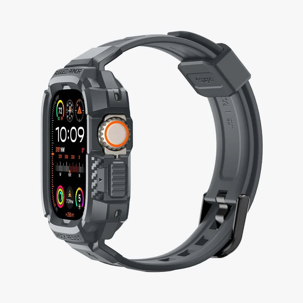 Spigen Apple Watch 49mm Rugged Armor Pro Case (Dark Grey) - Image 3