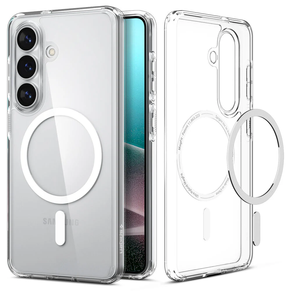 Spigen Galaxy S26 Plus Ultra Hybrid (MagFit) Case (Clear Case / White Ring) - Image 5