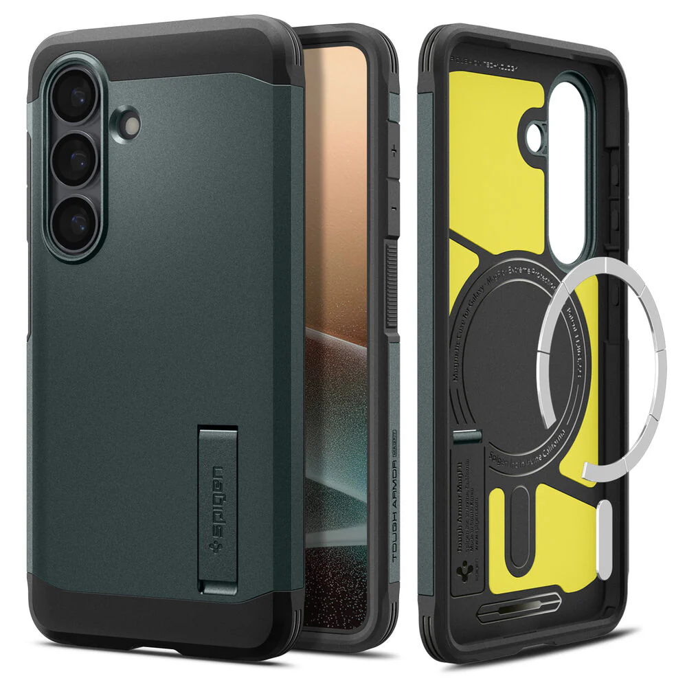 Spigen Galaxy S26 Tough Armor (MagFit) Case (Abyss Green) - Image 6