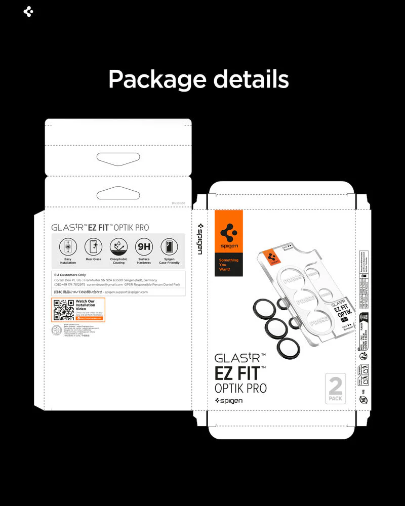 Spigen Galaxy S26 Ultra GLAS.tR EZ Fit Optik Pro 2PCS Lens Protector (Black) - Image 3