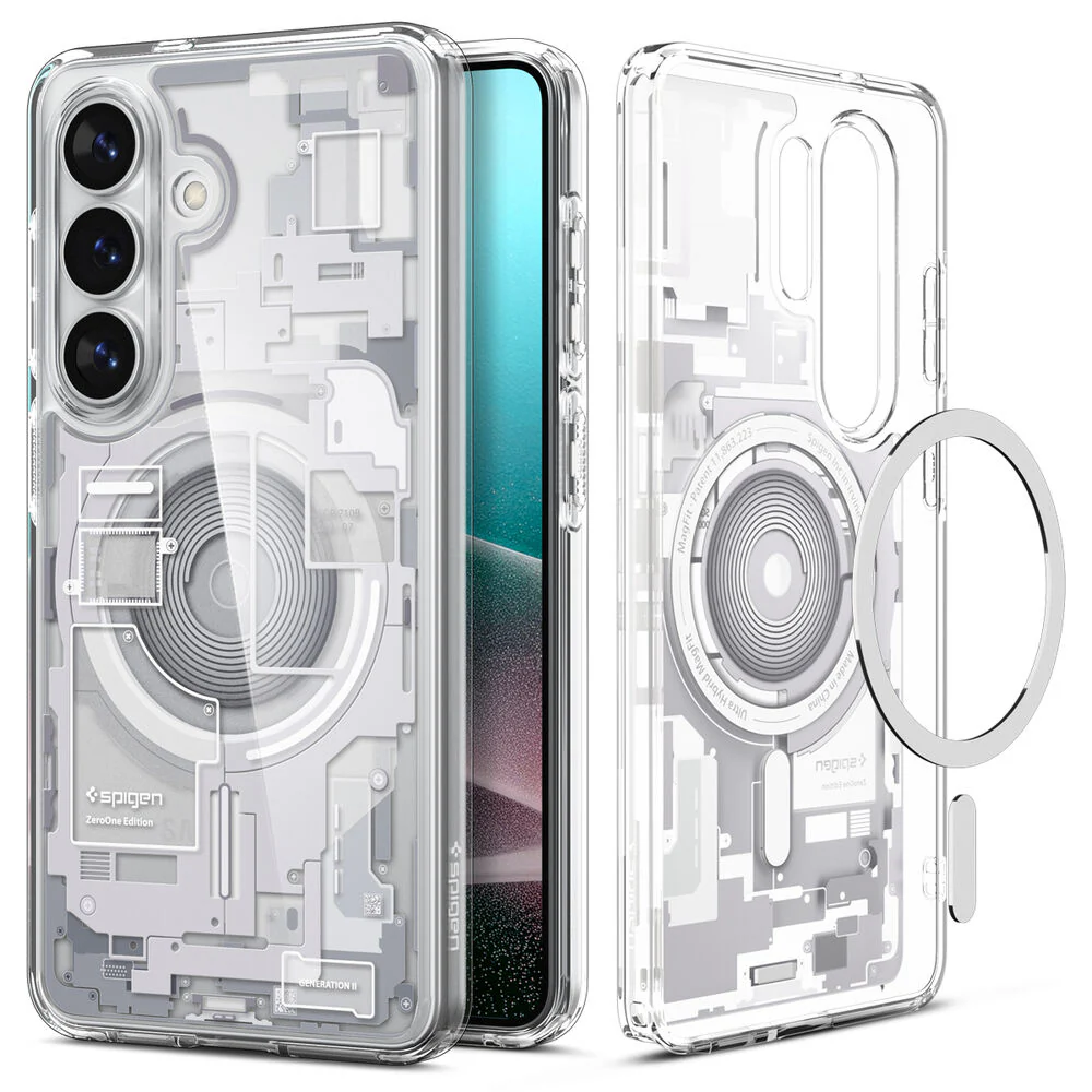 Spigen Galaxy S26 Ultra Hybrid (MagFit) Case (Zero One White) - Image 2