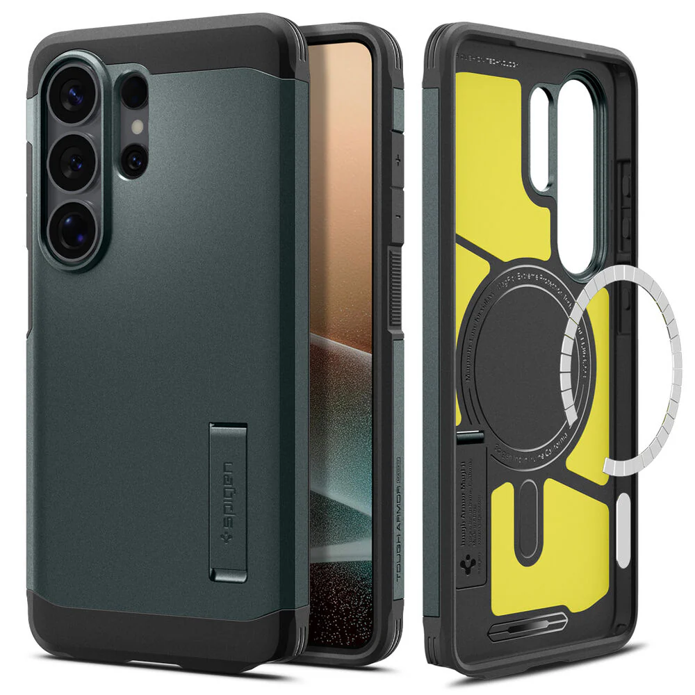 Spigen Galaxy S26 Ultra Tough Armor (MagFit) Case (Abyss Green) - Image 3