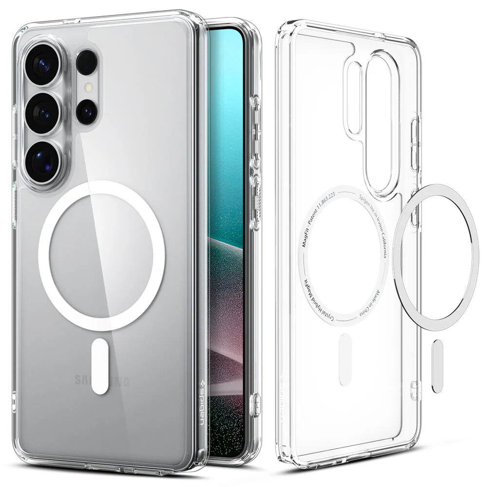 Spigen Galaxy S26 Ultra Ultra Hybrid (MagFit) Case (Clear Case / White Ring) - Image 5