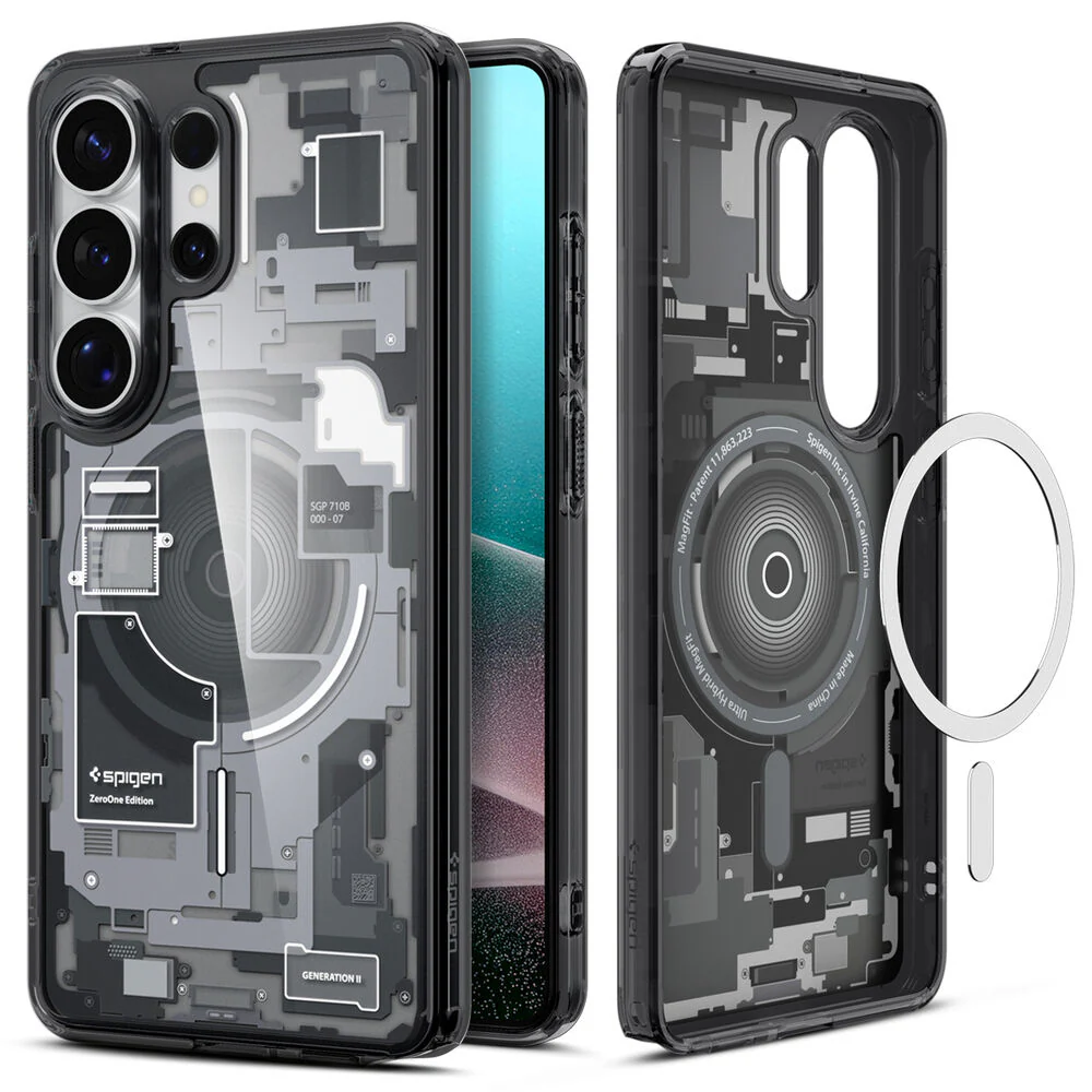 Spigen Galaxy S26 Ultra Ultra Hybrid (MagFit) Case (Zero One Black) - Image 4